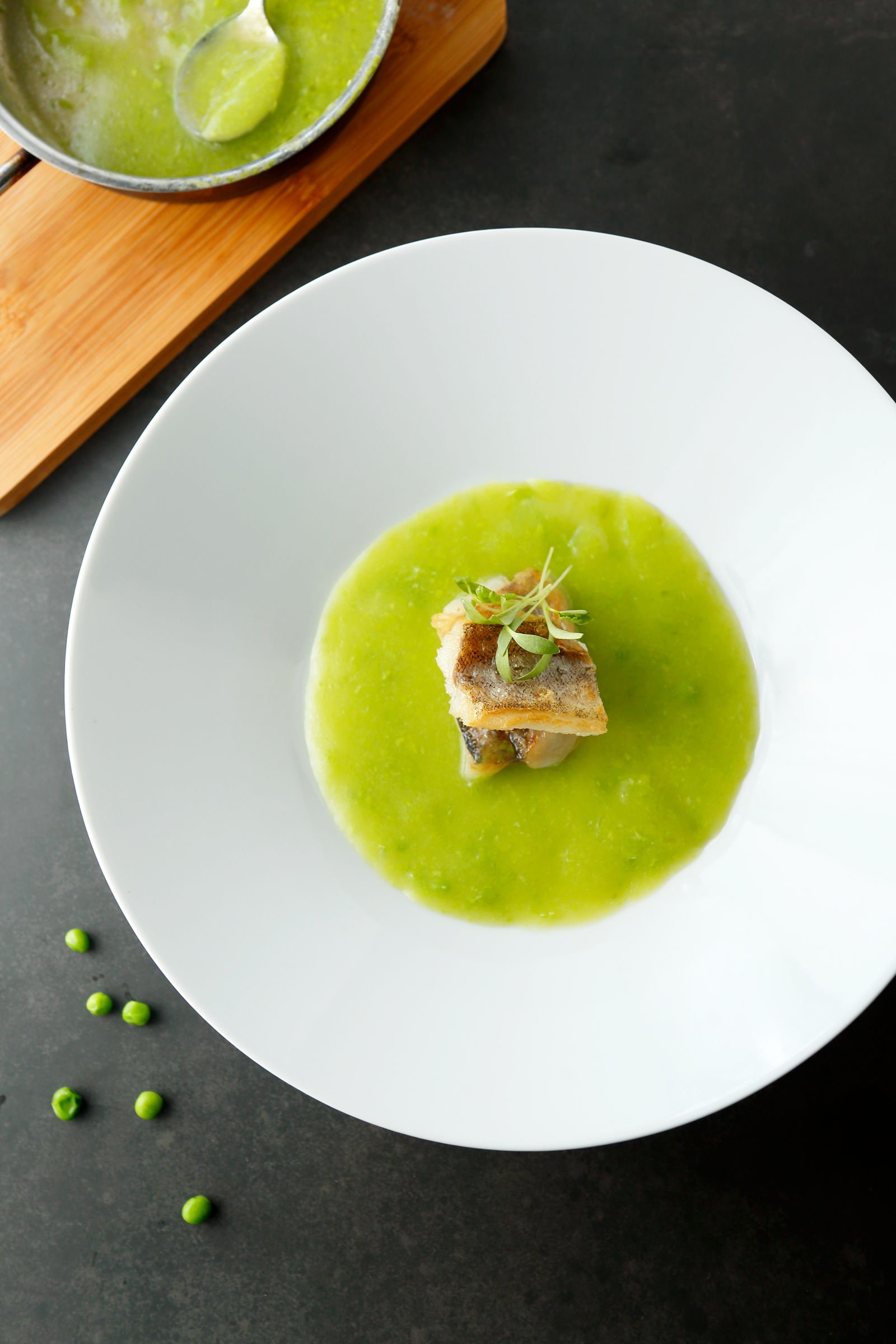 Fried Alaska Pollock with Green Bean and Chicken Sauce Alaska Seafood