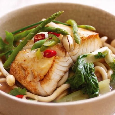  Ikan Cod Alaska Dengan Kuah Miso Dan Mie Udon