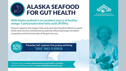 Alaska Seafood for Gut Health Nutrition Facts Postcard