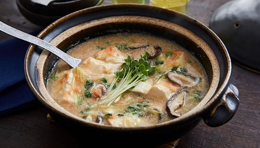 Cooked Tofu and Mushroom with Alaska Mentaiko Pollock Roe