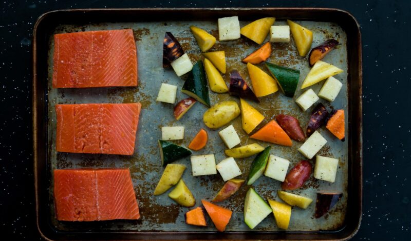 201504 Mustard Maple Salmon with Roasted Vegetables 1-min