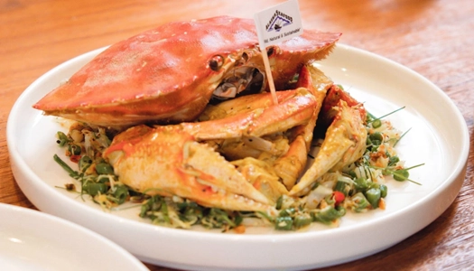 Alaska Dungeness Crab with Balinese “Suna Cekuh” Wild Ginger Coconut Sauce, and Long Beans “Lawar”