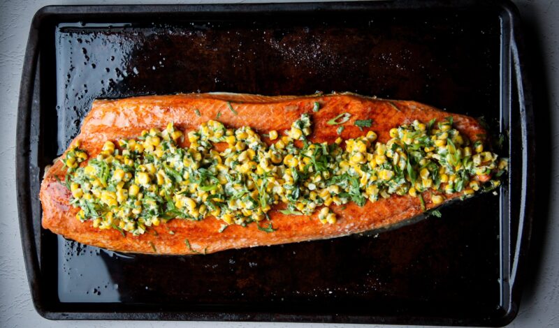 202209 Slow Roasted King Salmon with Mexican Street Corn Salad_MW